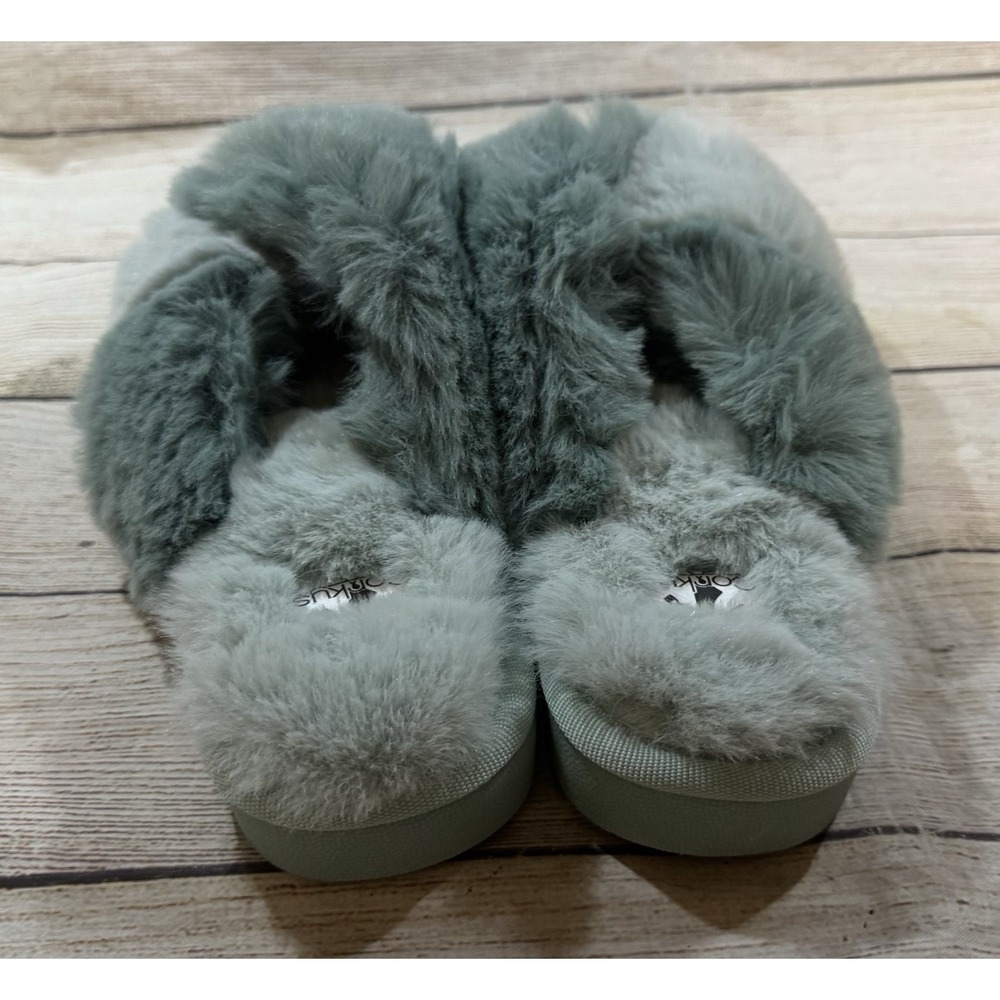 NEW Corkys Snuggle Sage Mint Sandals Slippers Slides Fuzzy Shoes Sz 8 NIB - Picture 3 of 7